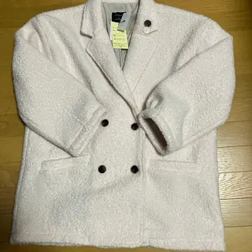 화이트 더블 브레스트 여성용 코트