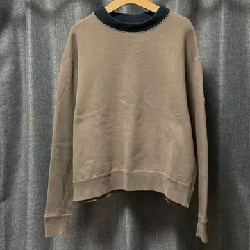 브라운 긴팔 트레이닝복 블랙 옷깃 사이드 지퍼