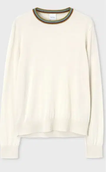 폴 스미스 시그니처 스트라이프 포인트 크루넥 니트 화이트