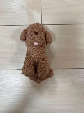 브라운색 강아지형 봉제 인형 약 20cm