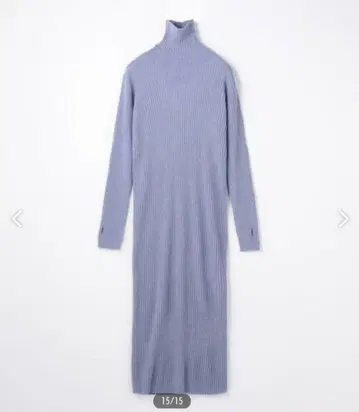 리브 긴팔 터틀넥 원피스 투모로우랜드