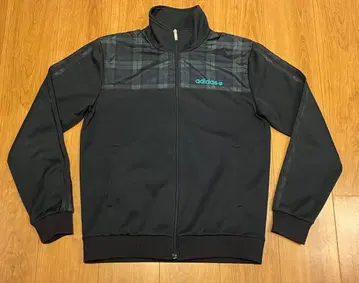 adidas 아디다스 절개 자켓 저리 다크 네이비 x 다크 그린 체크 L