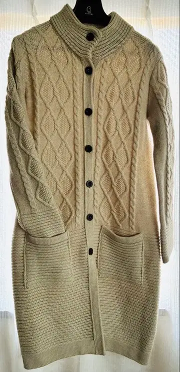 케이블 니트 롱 가디건 꽈배기