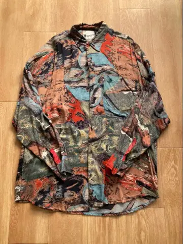 Goouch 올 패턴 레이온 셔츠 구제 의류