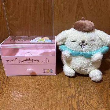 스미코구라시 수납 박스 폼폼푸딩 봉제 인형 세트