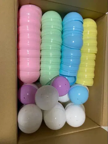컬러풀 플라스틱 캡슐 에그 세트 50개 65mm