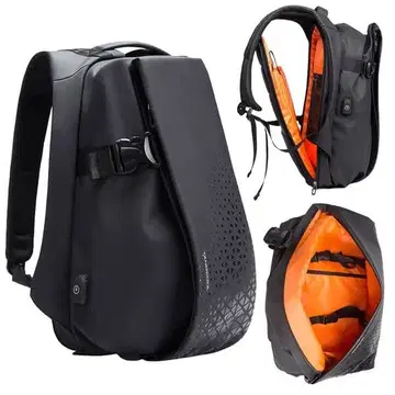 USB 포트 포함 블랙 백팩