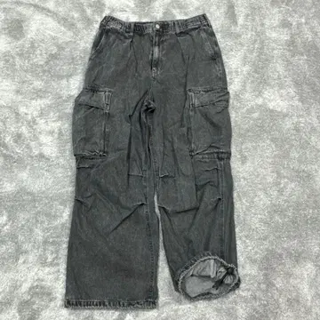 00s archive y2k 헤이세이 기믹 카고 팬츠 블랙 데님