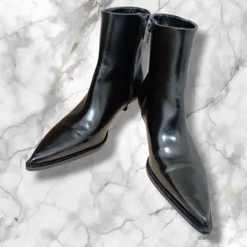 블랙 가죽 사이드 고어 부츠 사이즈 40