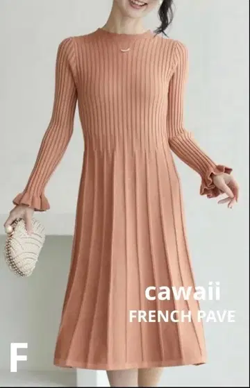 cawaii FRENCH PAVE 리브 니트 원피스