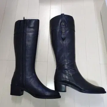 블랙 가죽 장화 버클 포함 23cm