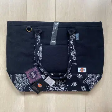 [ 미사용 새상품 ] Dickies 페이즐리 무늬 토트백 블랙