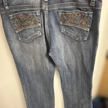 자수 디자인 데님 팬츠 USA7 y2k