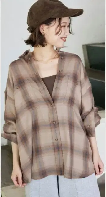 SLOBE IENA 비에라 체크 루즈 셔츠