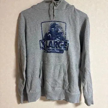 XLARGE 그레이 프론트 프린트 후드티