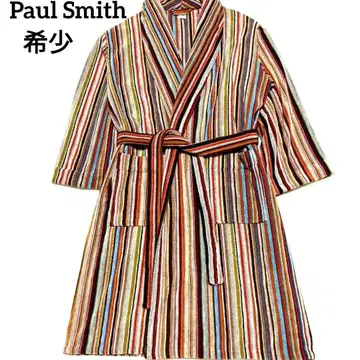 Paul Smith 고급 코튼 100% 시그니처 스트라이프 가운