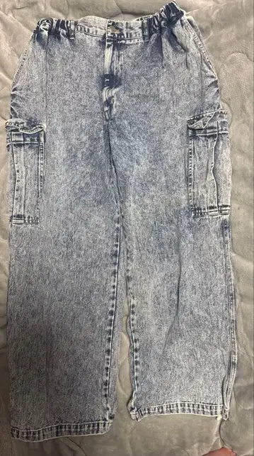 데님 카고 팬츠 라이트 블루