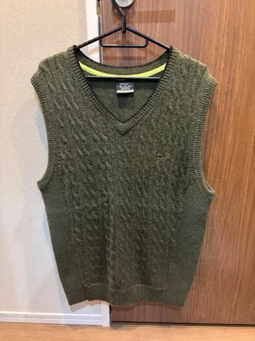 구제 의류 NIKE 니트 베스트 피셔맨 케이블 짜임 2XL 올리브
