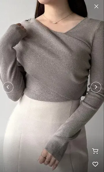 비대칭 크로스 니트탑