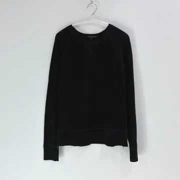 theory 띠어리 사이드 지퍼 코튼 니트 블랙 스웨터