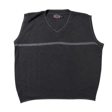 USA 구제 의류 니트 베스트 V넥 차콜 그레이 빈티지 X205