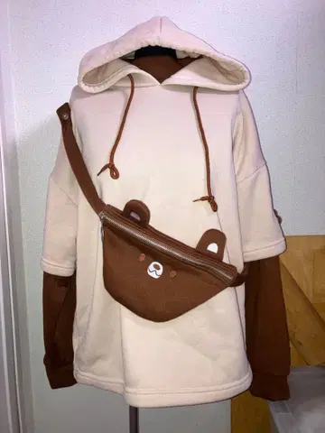 곰돌이 후드티 파우치 포함