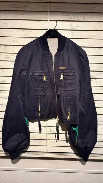 Dsquared2 네이비 봄버 자켓 벌룬 슬리브