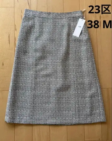 택 포함 새상품 23구 라이트 샤인 트위드 스커트 블랙 계열 38
