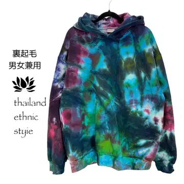 [ 새상품 ] 후드 부착 후드티 속기모 타이다이 염색 남녀 공용 F928