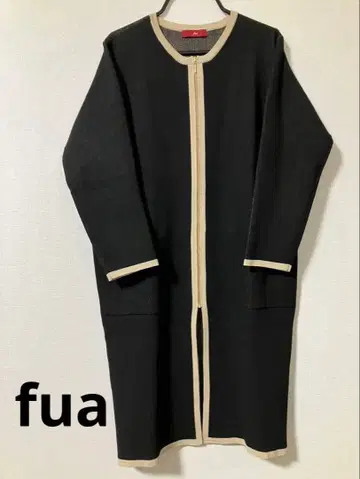 후아 라인 악센트 지퍼 프론트 니트 코트 새상품급