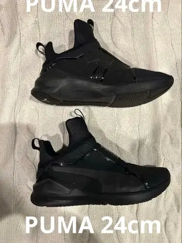 푸마(PUMA) 블랙 하이컷 스니커즈 24cm