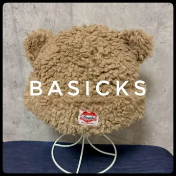 베이직스 베어 비니 새상품급 브라운 S