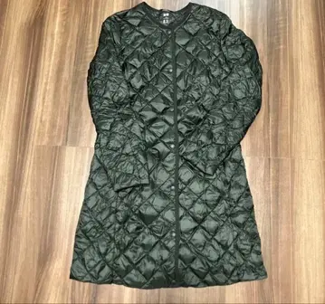 울트라 라이트 다운 퀼팅 자켓 올리브 그린 롱 기장