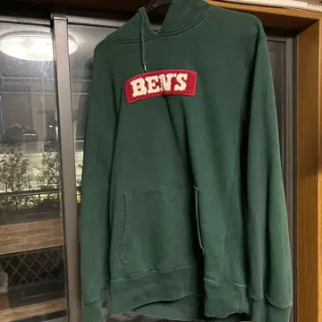 BENS 자수 다크 그린 후드티