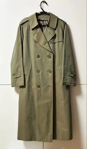 DAKS 롱 트렌치코트 카키