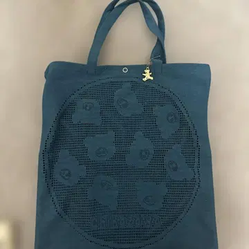 메쉬 에코백 다크 블루 동물 모티브