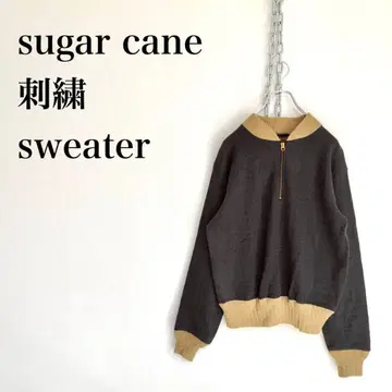 sugar cane 슈가케인 자수 스웨터 다크 그레이 구제 의류 38
