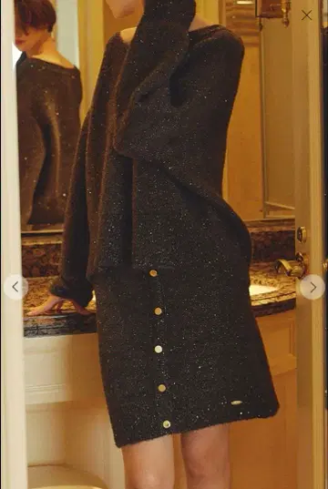 메인*2WAY 스팽글 스커트 & 뷔스티에