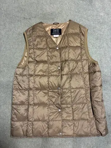 TAION 베이지 퀼팅 베스트 XL