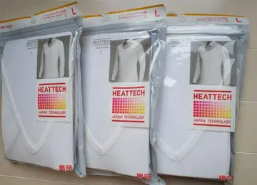 유니클로 히트텍 V넥T 칠부 소매 화이트 L 3개 세트