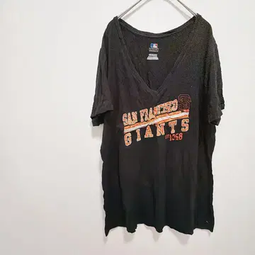 샌프란시스코 자이언츠 T셔츠 2XL V넥 반팔 블랙