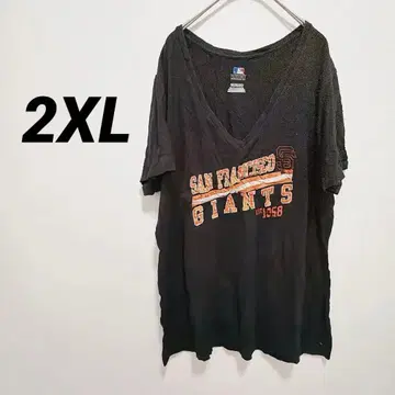 샌프란시스코 자이언츠 T셔츠 2XL V넥 반팔 블랙