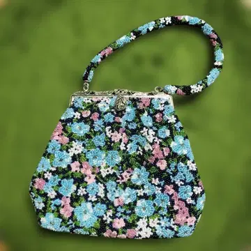 비즈 자수 꽃무늬 일본 의류 핸드백