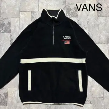 반스 플리스 자켓 하프 지퍼 풀오버 자수 로고 스트릿