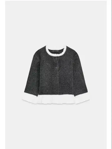 ZARA 포플린 콤비 니트 자켓