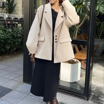 Chico 샤기 싱글 루즈 자켓 아우터 블루종