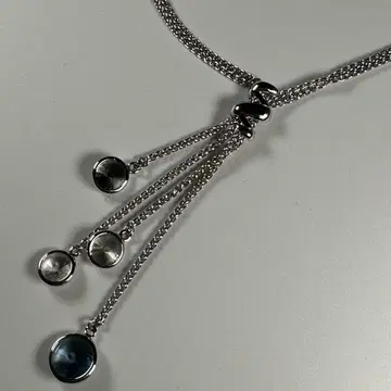 레리안 VB&L 다중 체인 목걸이 실버 블랙스톤