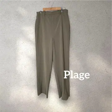 Plage 플라주 슬릿 스트레이트 팬츠 베이지 사이즈 36 일본제