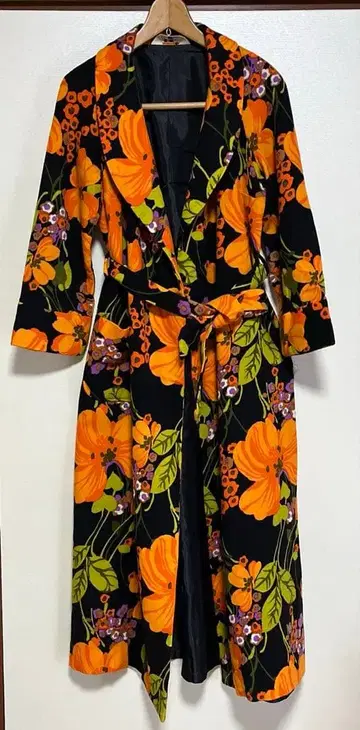 레나운 CALENCAT 나이트 웨어 가운 코트 울 레트로