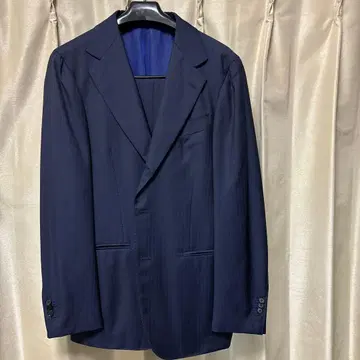 링 재킷 마스터 네이비 섀도우 스트라이프 수트